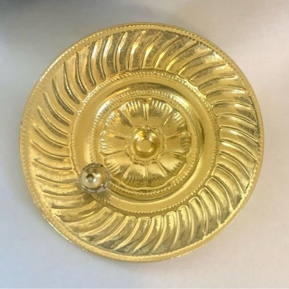 Vintage 80s Whitewashed Gold-Tone Disk Post Earrings - Picture 4 of 5